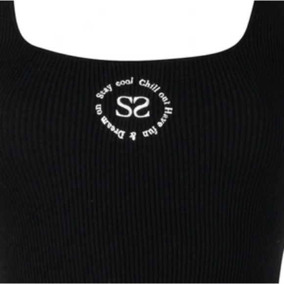 SANDRO Calvi Cropped Top Black Stay Cool Have Fun Chill Out Dream On 0 = XS - Picture 4 of 12